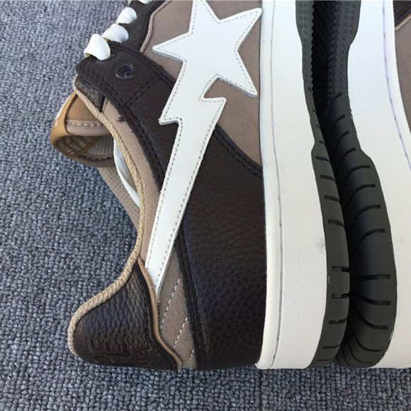 A Bathing Ape Bape SK8 Sta Brown Ivory Sneakers - Picture 10 of 10